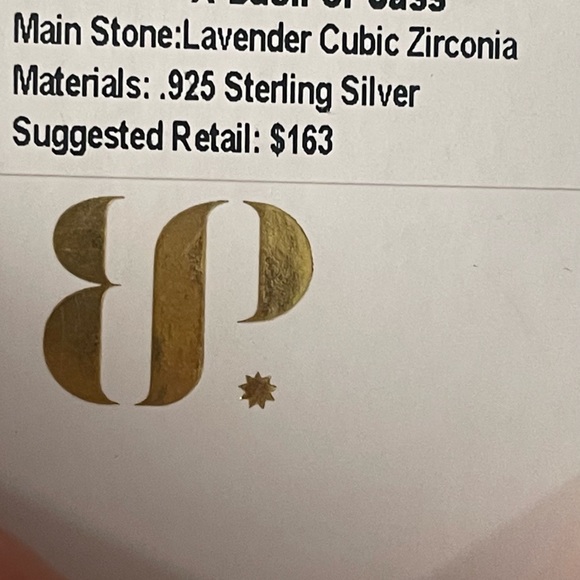 Lavendar Cubic Zirconia Necklace on 925 Sterling Silver - Picture 3 of 3